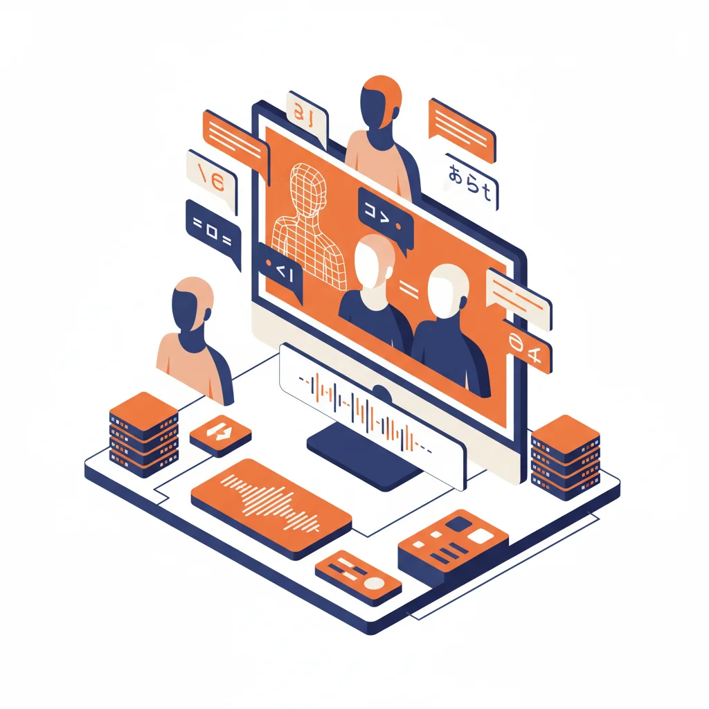 AI avatar video production with digital humans and voice waveforms