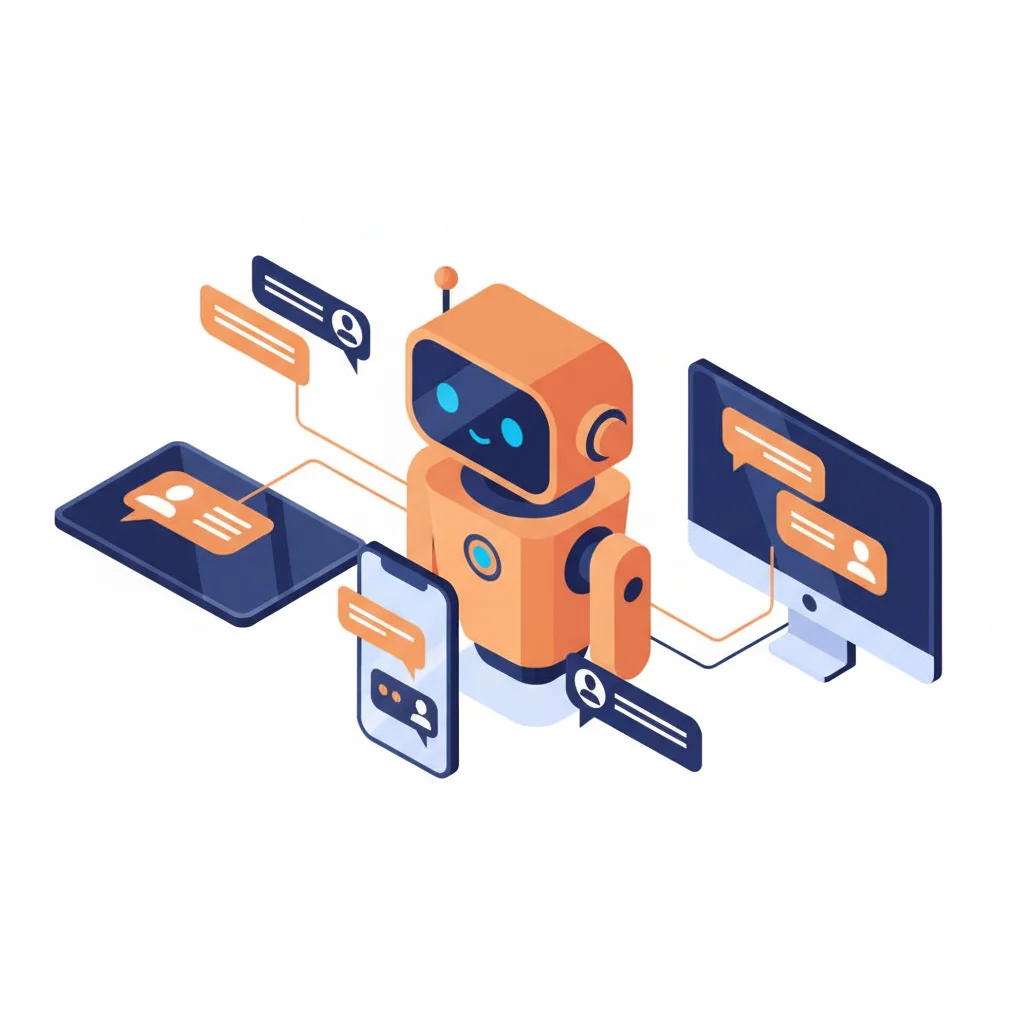 AI chatbot assistant communicating across multiple devices