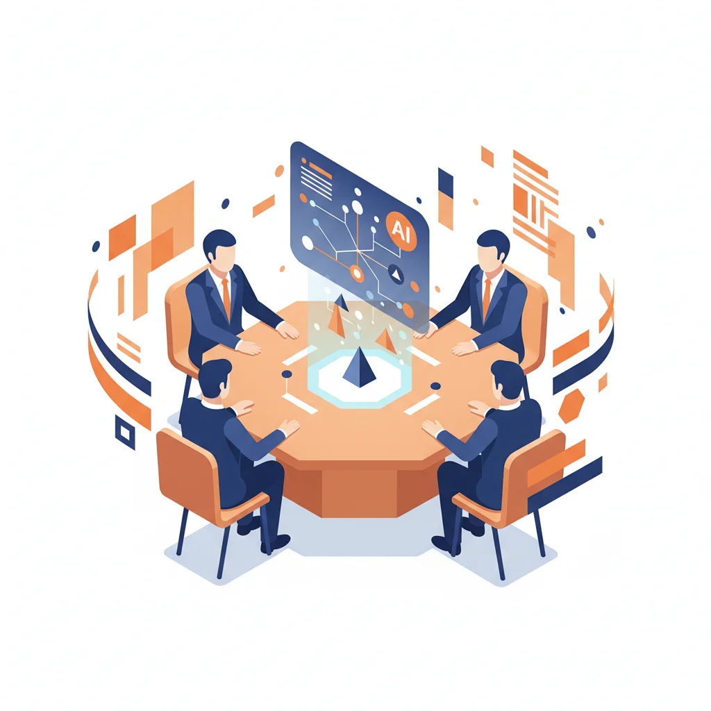 AI strategy consulting session with business leaders around a table