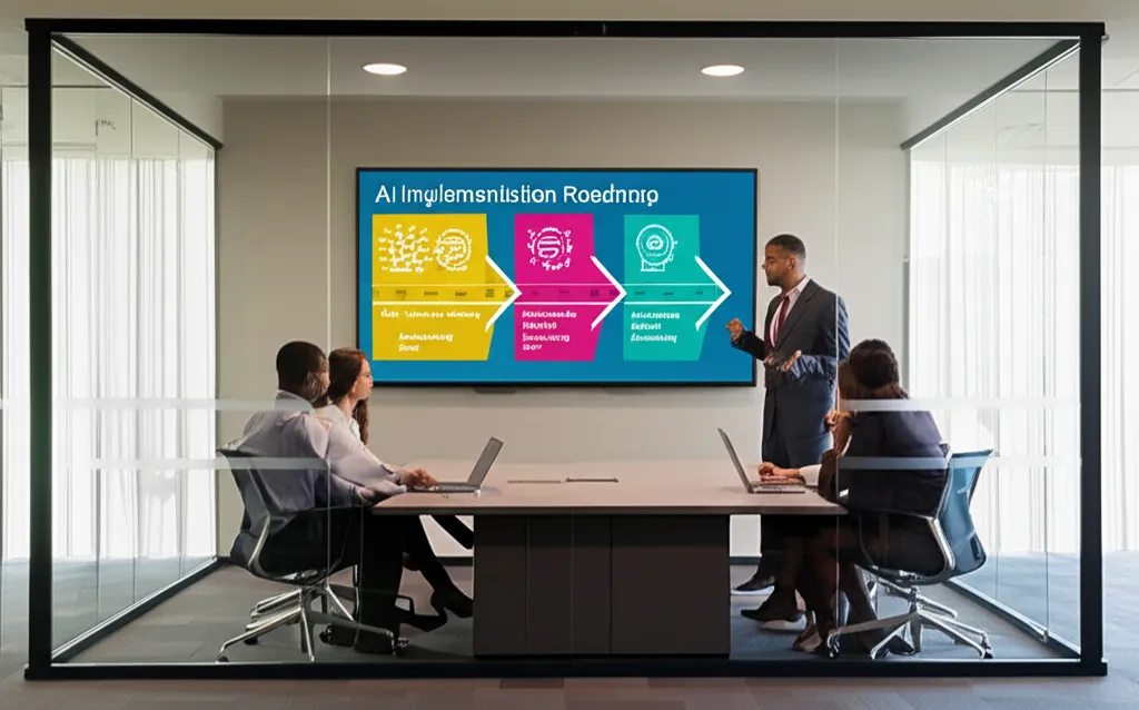 AI strategy roadmap development on screen