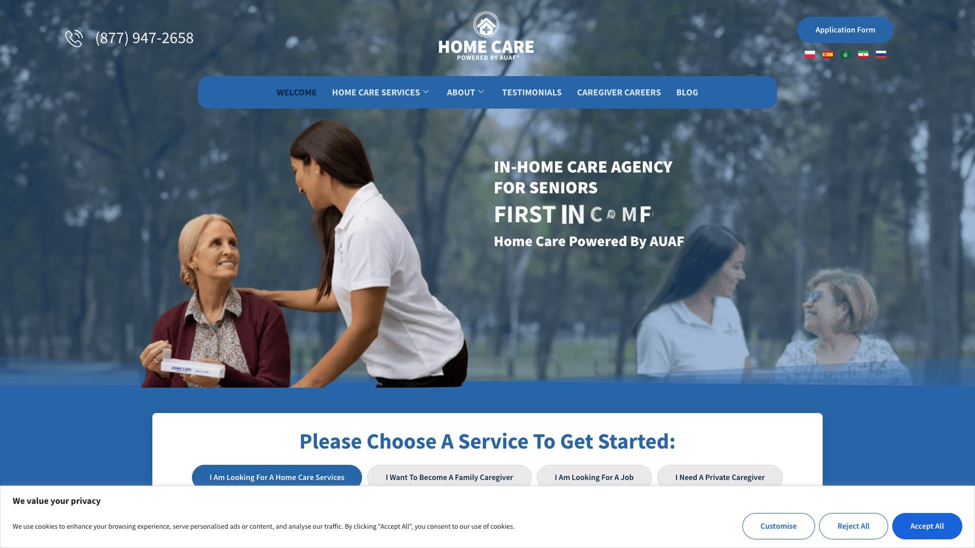 Home Care Powered by AUAF website designed and built by OCImagine
