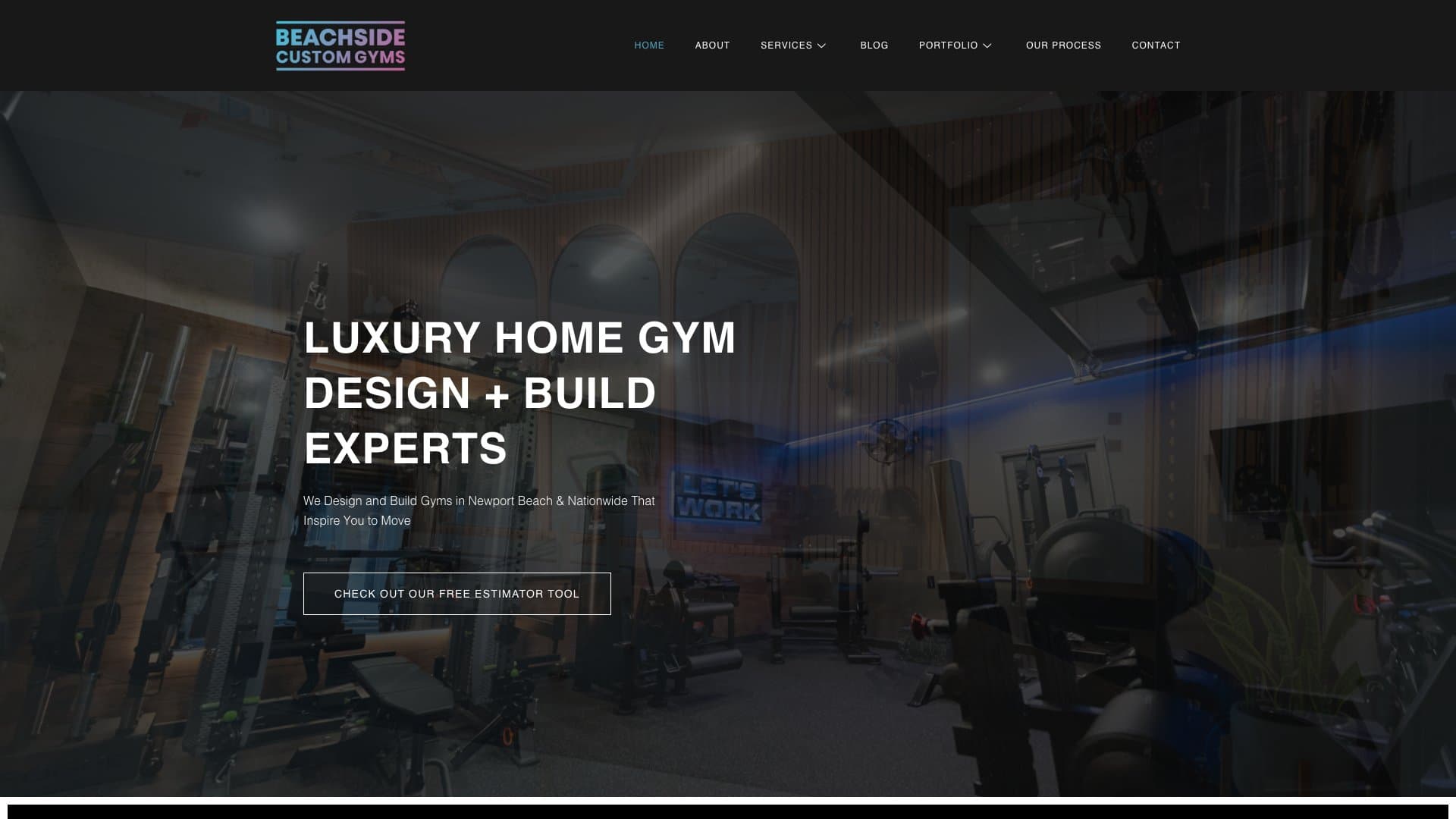Beachside Custom Gyms website designed and built by OCImagine